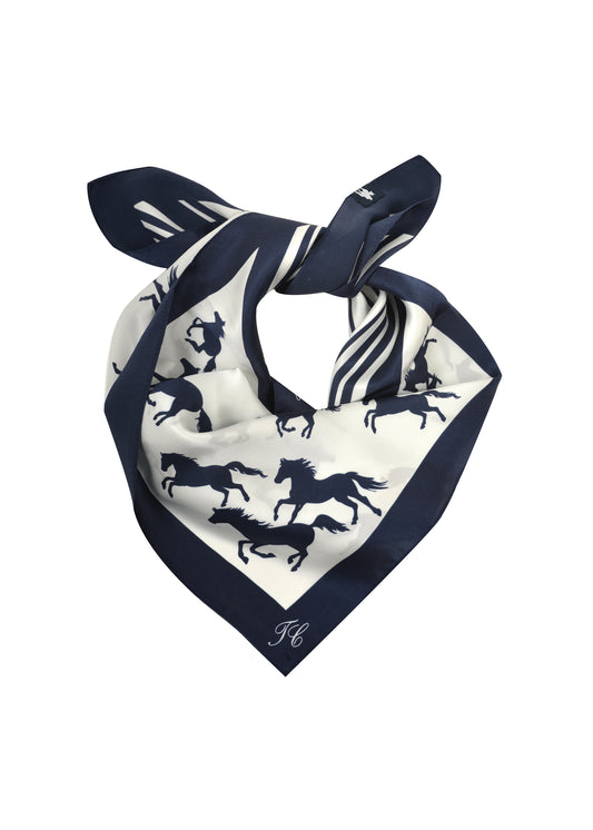 T1S2945SCF Thomas Cook Women's Silk Scarf Running Horses