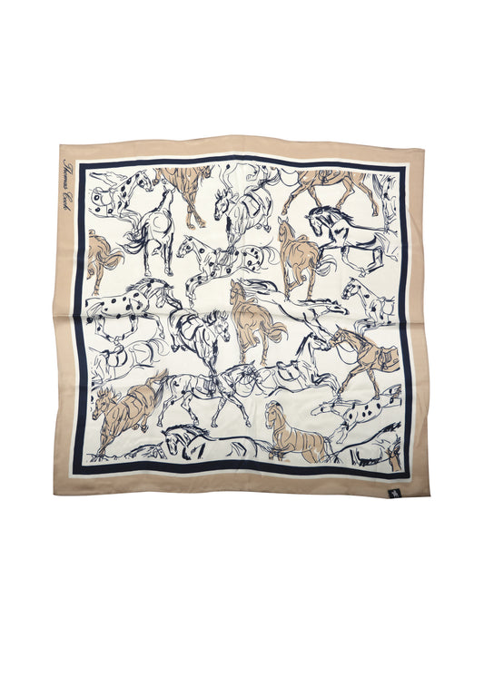 T1S2945SCF Thomas Cook Women's Silk Scarf Horses