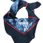 T2W2945SCF Thomas Cook Silk Print Scarf Navy