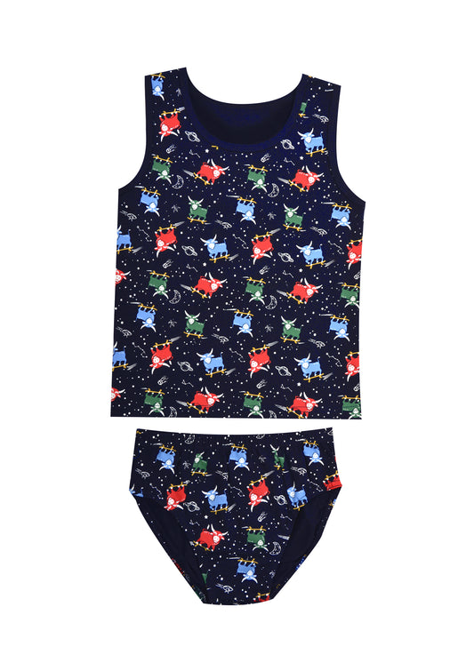 T2W3902095 Thomas Cook Boys Skater Bull Singlet/Underwear Navy