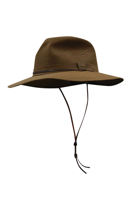 TCP1921408 Thomas Cook Wide Brim Oilskin Hat Camel