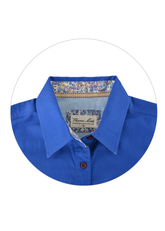 TCP2100182 Thomas Cook Women's Contrast Placket Shirt Dutch Blue