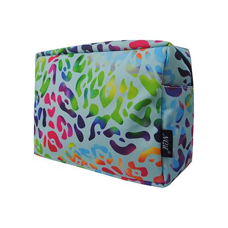 TLR613-NAVY Rainbow Cheetah Cosmetic Bag