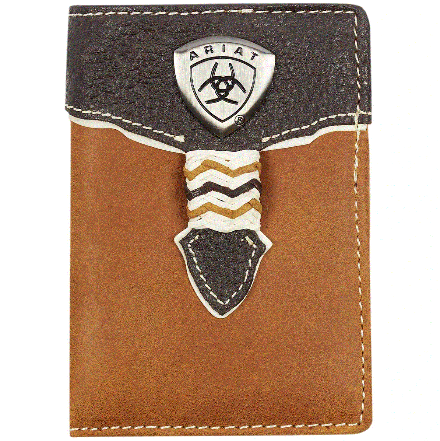 WLT3109A Ariat Mens Tri Fold Wallet Brown