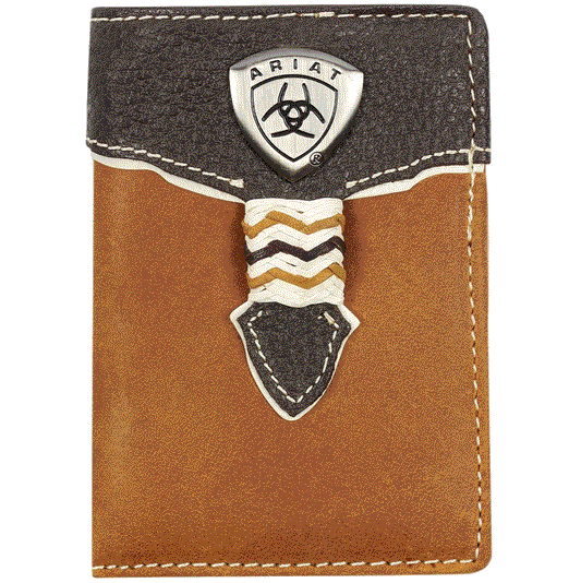 WLT3109A Ariat Mens Tri Fold Wallet Brown