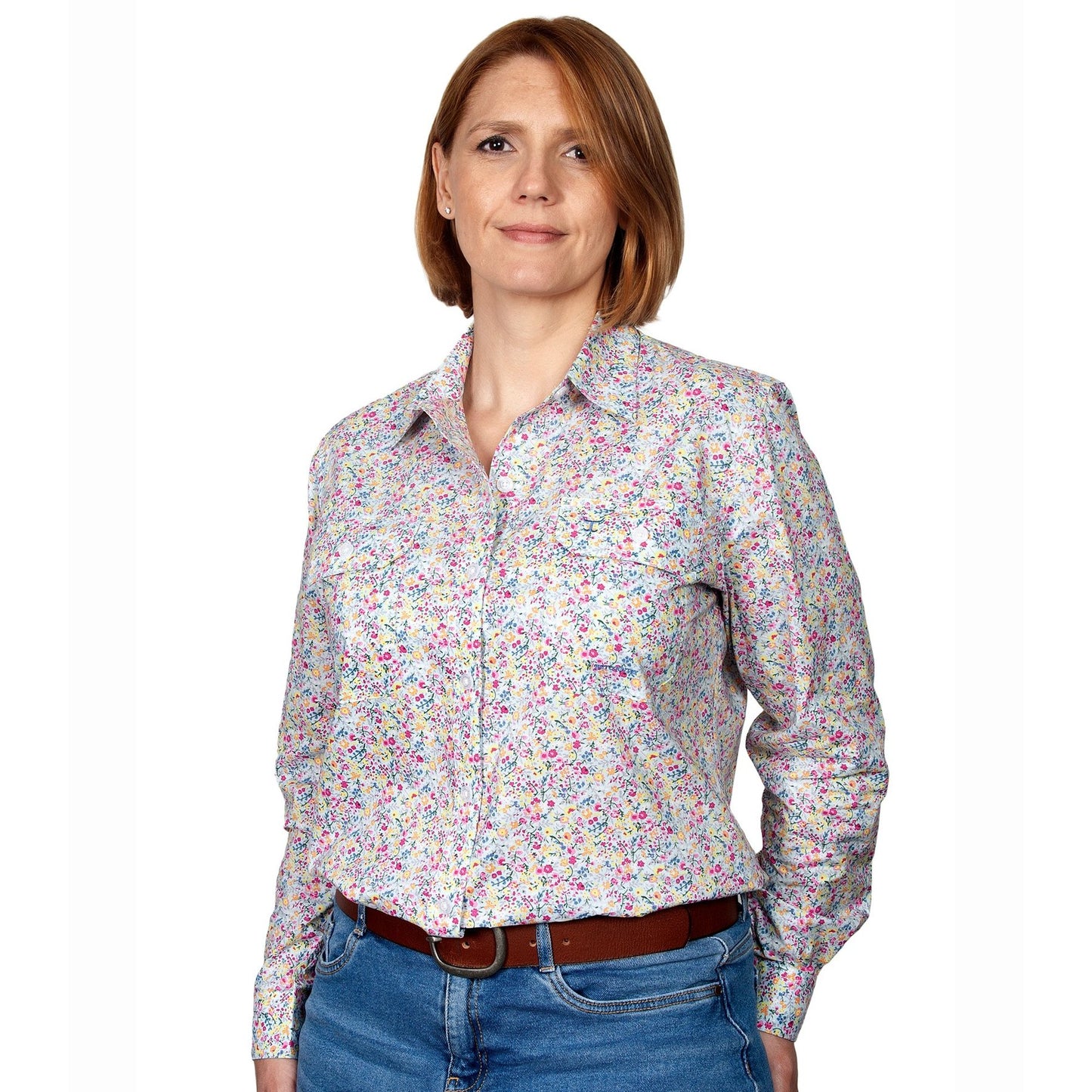 WWLS2161  Just Country Women's Abbey Shirt Ice Blue Floral