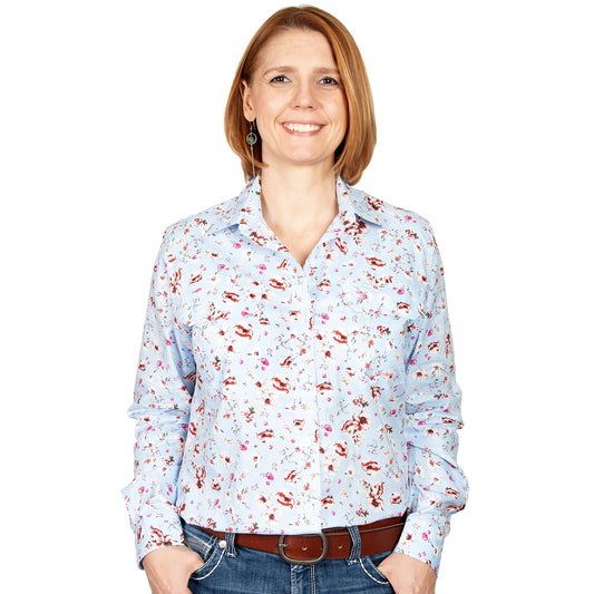 WWLS2188 Just Country Women's Abbey Work Shirt Oriental Rose