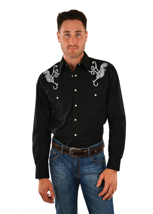 X1S1111676 Wrangler Men's Jimmy Embroidered LS Shirt