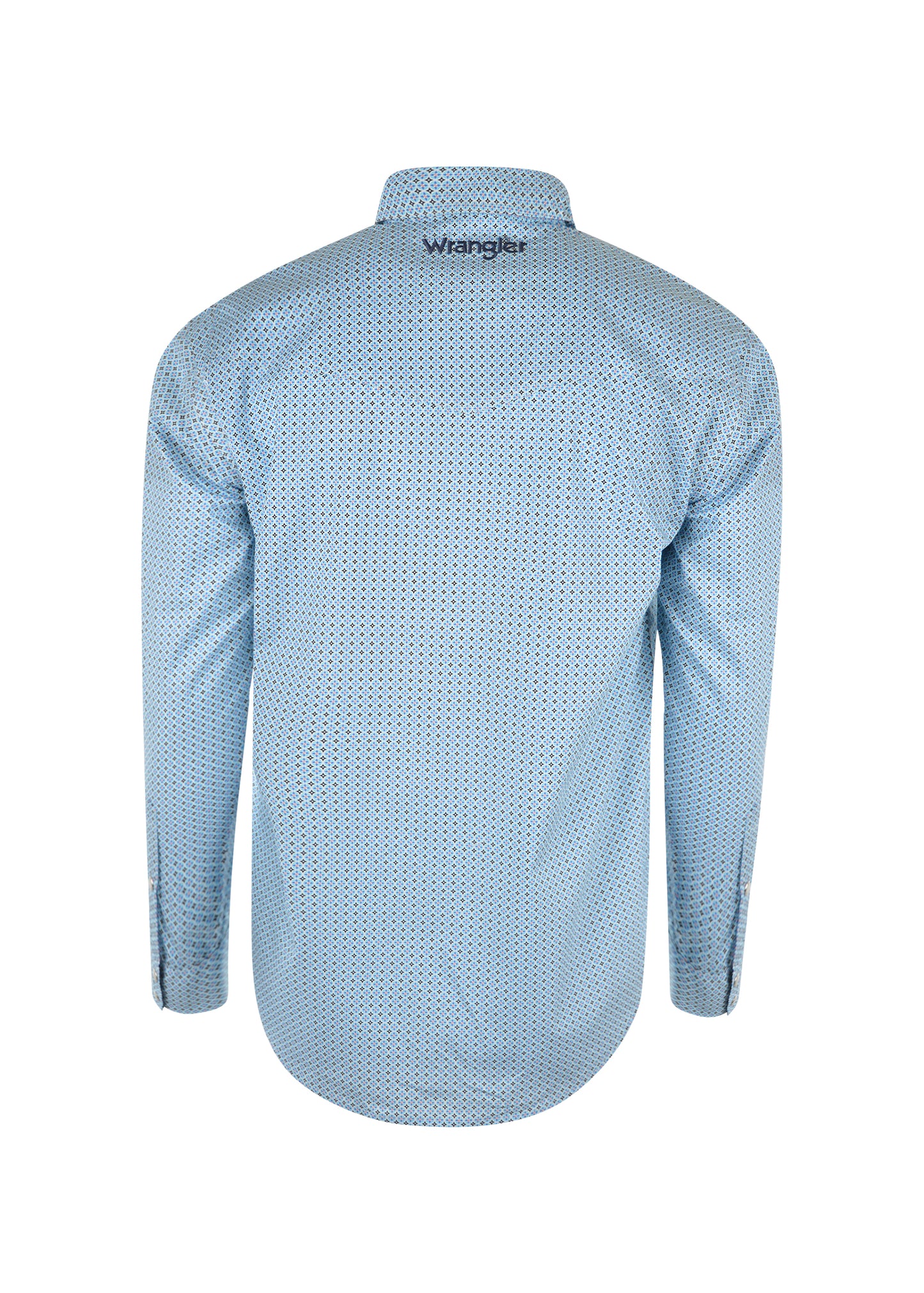 X1W1111604 Wrangler Men's Watson Print L/S Shirt Royal Blue