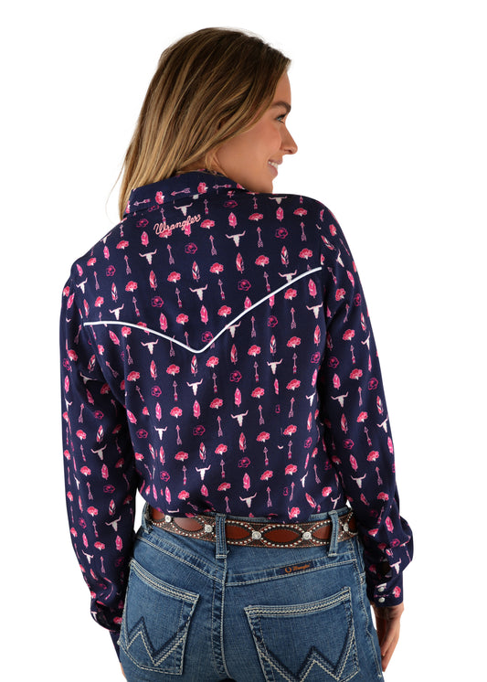X2W2137780 Wrangler Women's Monika Print LS Shirt