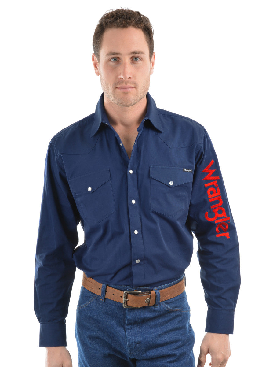 XCP1116020 Wrangler Mns Logo Rodeo L/S Shirt