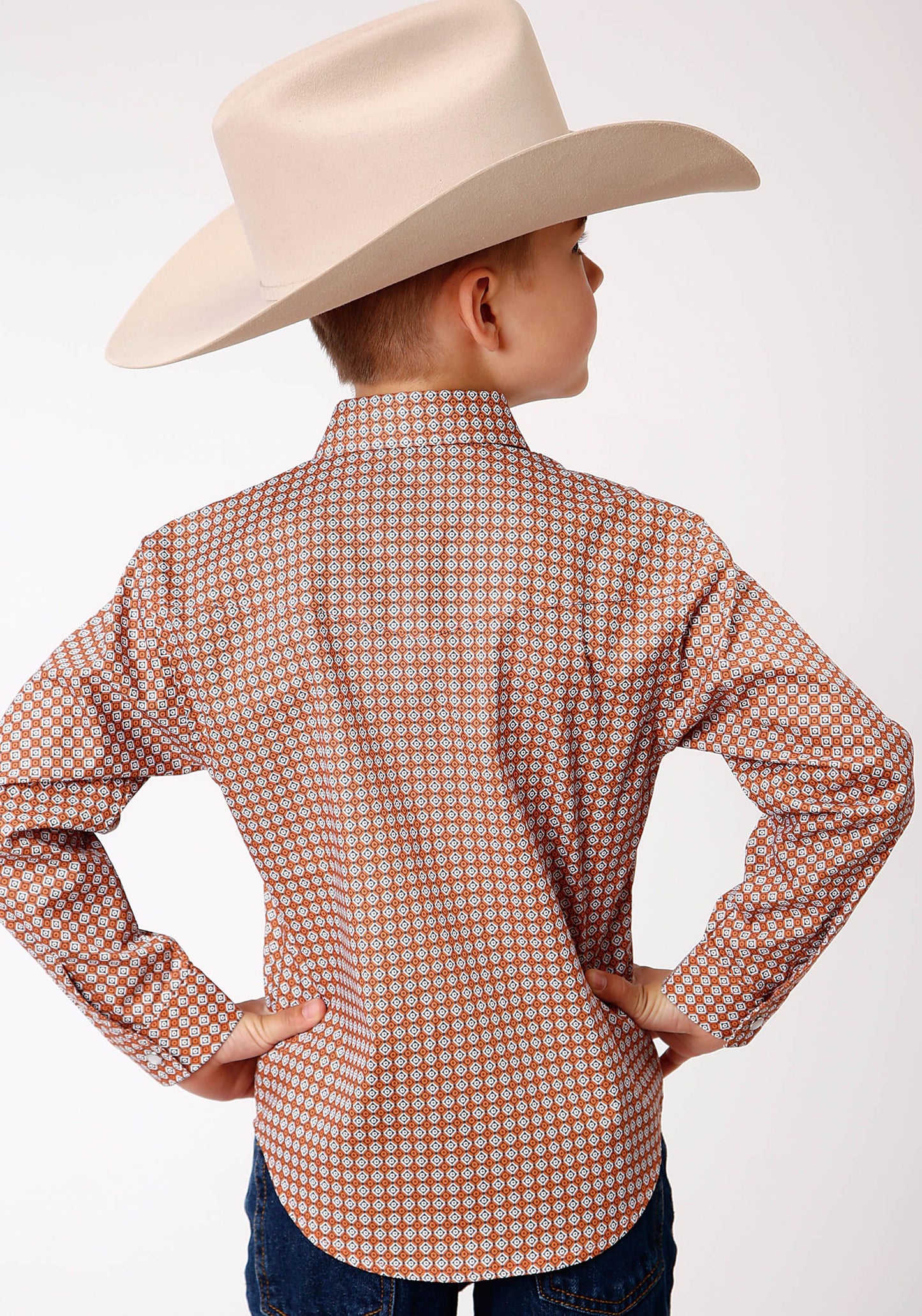 03-030-0225-0375PU Roper Boy's Amarillo Collection L/S Orange