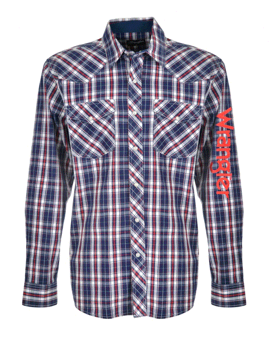 X0S1111511 Wrangler Men's Arthur Check Long Sleeve shirt