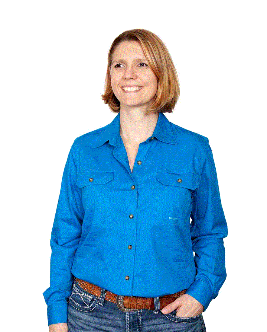 50502BJL Just Country Women's Brooke Work shirt Blue jewel