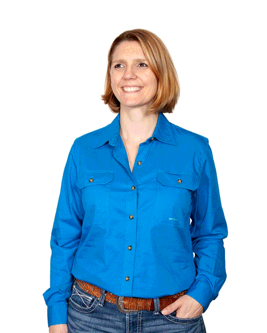 50502BJL Just Country Women's Brooke Work shirt Blue jewel