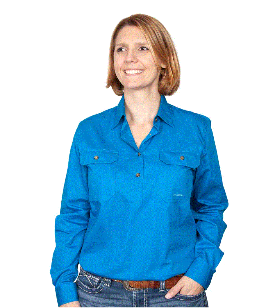 50505BJL Just Country Women's Jahna Workshirt Blue Jewel