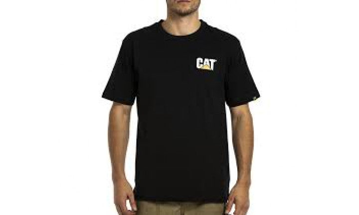 W05324 CAT Trademark Tee Heather Black