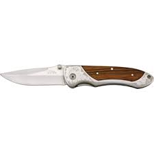 210840 Zebra Folder 4.5 Etched Wood Handle