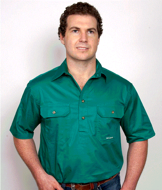 10104DKG Just Country Mens Adam Work Shirt Short Sleeve