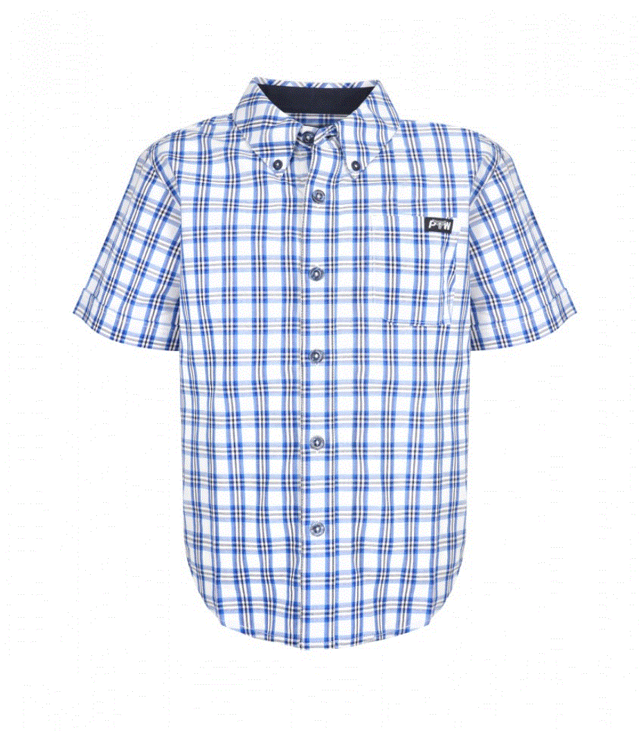 P0S3104336 Pure Western Henderson Check Button Down Short Sleeve Shirt