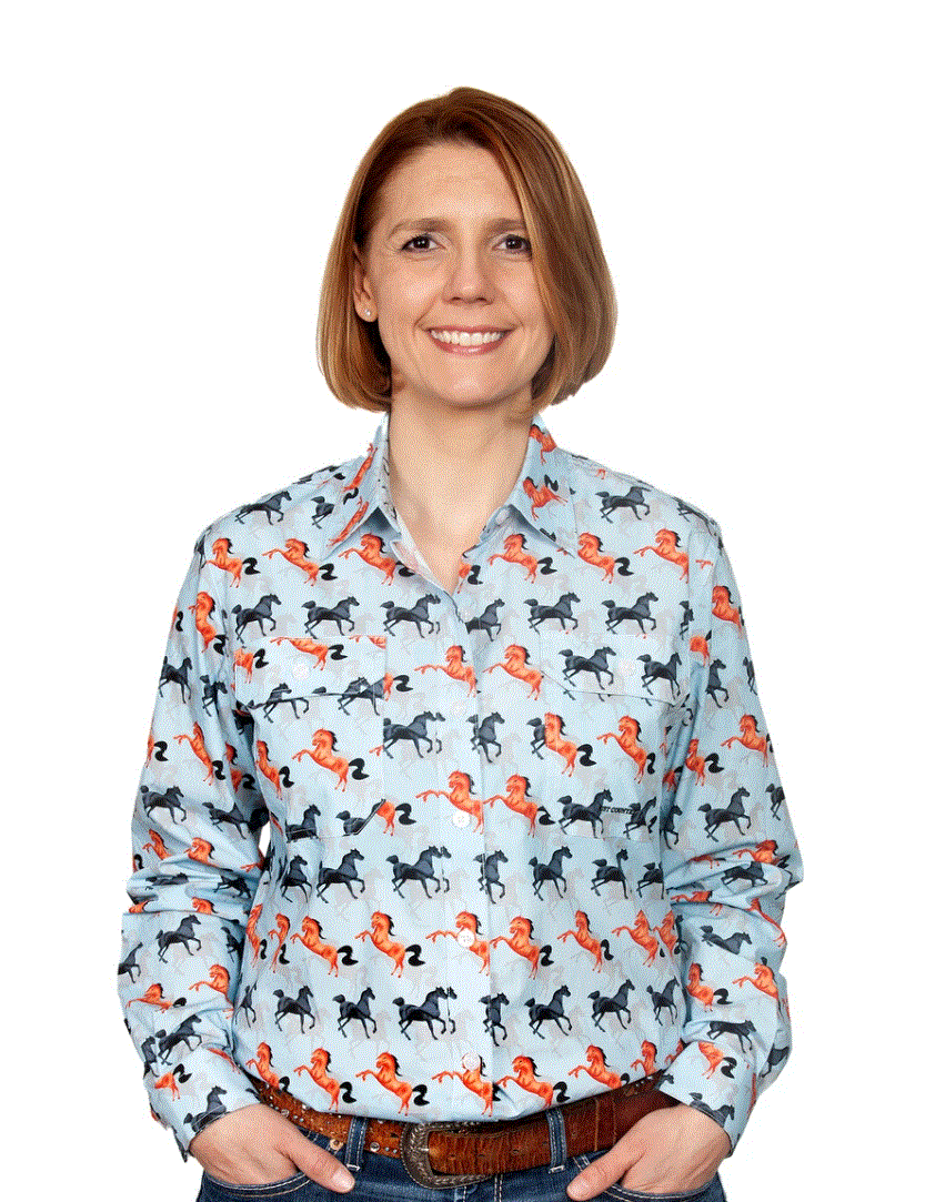 WWLS2135 Just Country Women's Abbey Workshirt Horse Print