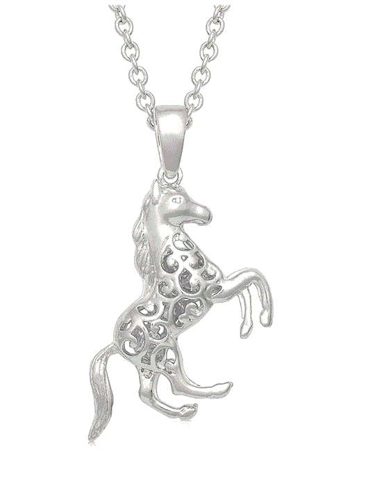NC4767 Montana Silversmiths Rearing Horse Necklace