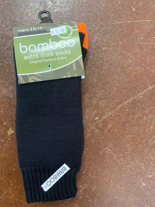 1BTORANGE BT Bamboo Extra Thick Socks Orange/Black