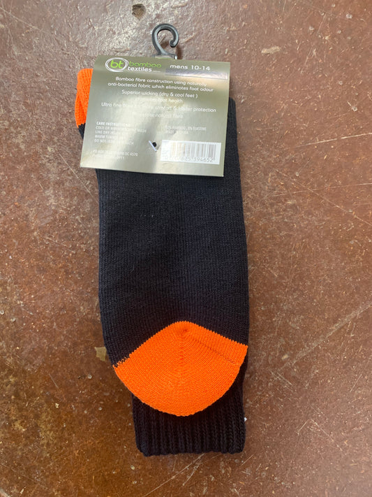 1BTORANGE BT Bamboo Extra Thick Socks Orange/Black
