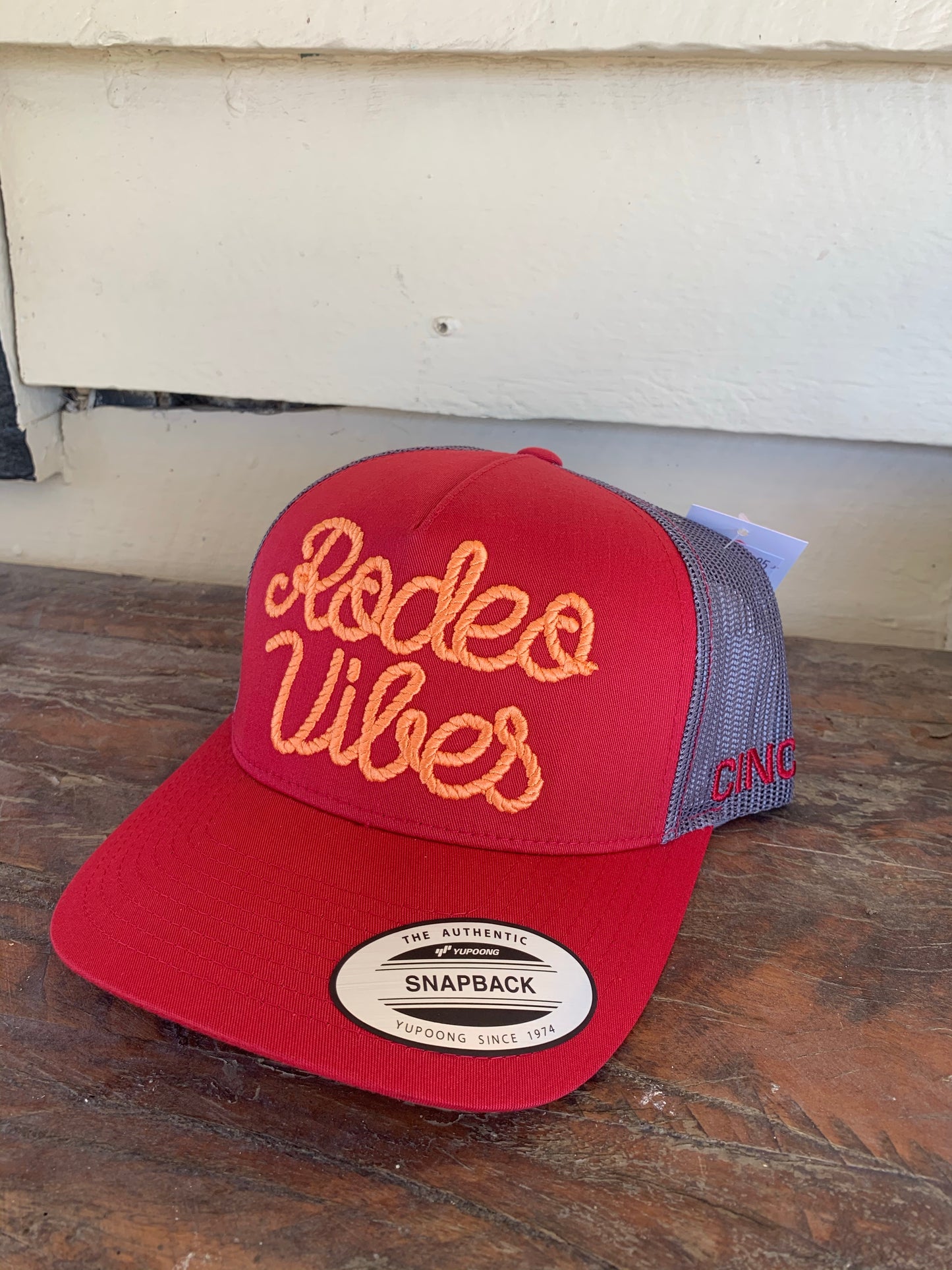 MHC7874012RED Cinch Denim Rodeo Vibes Cap Red
