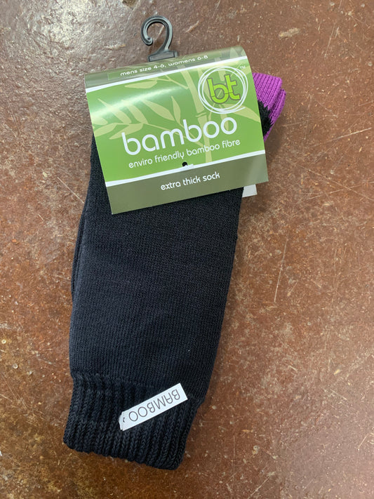 BAMPURPLE BT Bamboo Extra Thick Socks Purple/Black