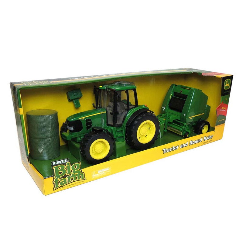 JD7330 Tractor and Round Baler