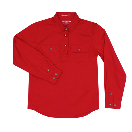 30303CHI Just Country Lachlan Work Shirt Chilli