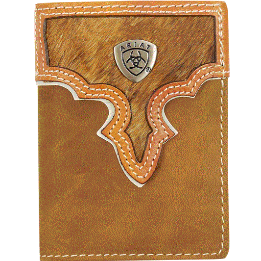 WLT3108A Ariat Mens Tri Fold Wallet Brown