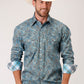 3-01-225-374BU Roper Men's Amarillo Collection L/S Shirt Blue
