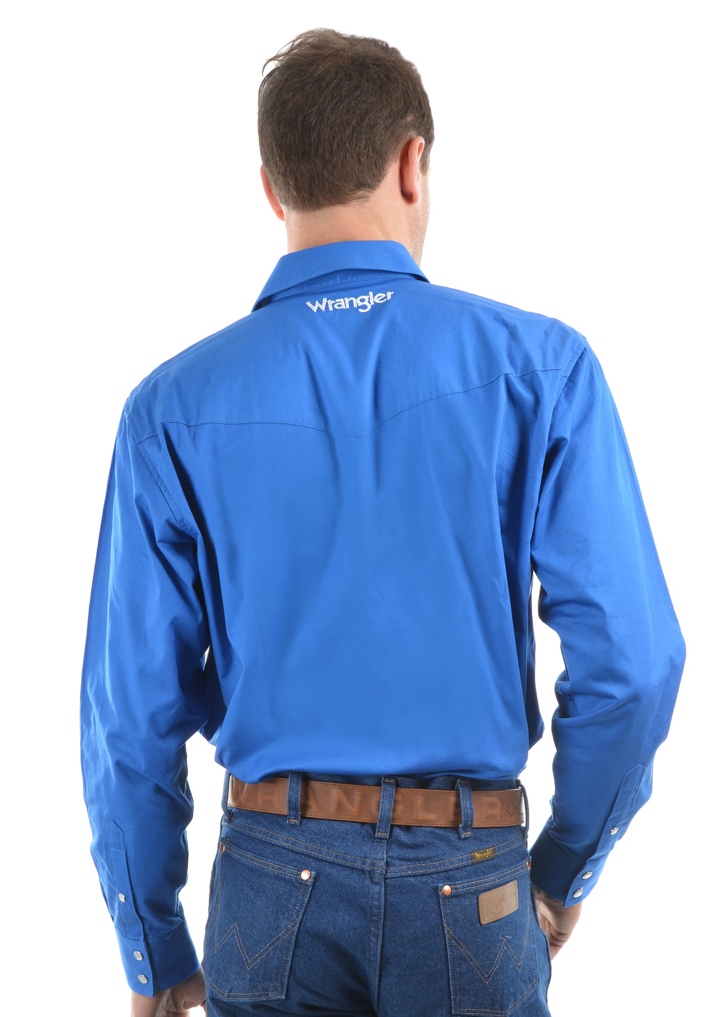 XCP1116020 Wrangler Men's Logo Rodeo LS Shirt Cobalt